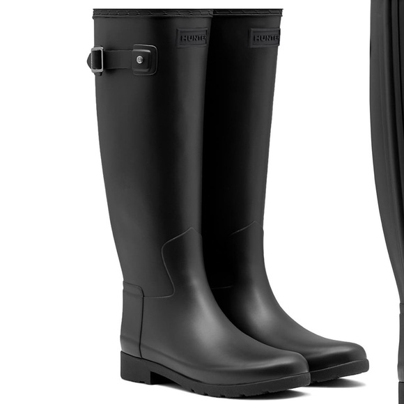Hunter Shoes New Hunter Womens Original Refined Rain Boot Wellingtons Black Size 6 Poshmark